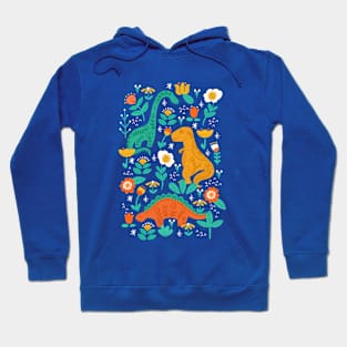 Folk Floral Dinosaurs - Primary Hoodie